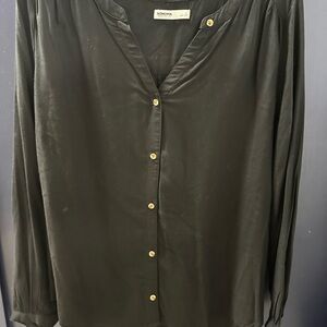 Kohl's Sonoma Women's Black Blouse with Gold Buttons